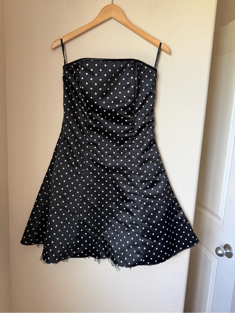 Vintage 90s Jessica McClintock Gunne Sax Polka Dot Satin Party Dress 9/10